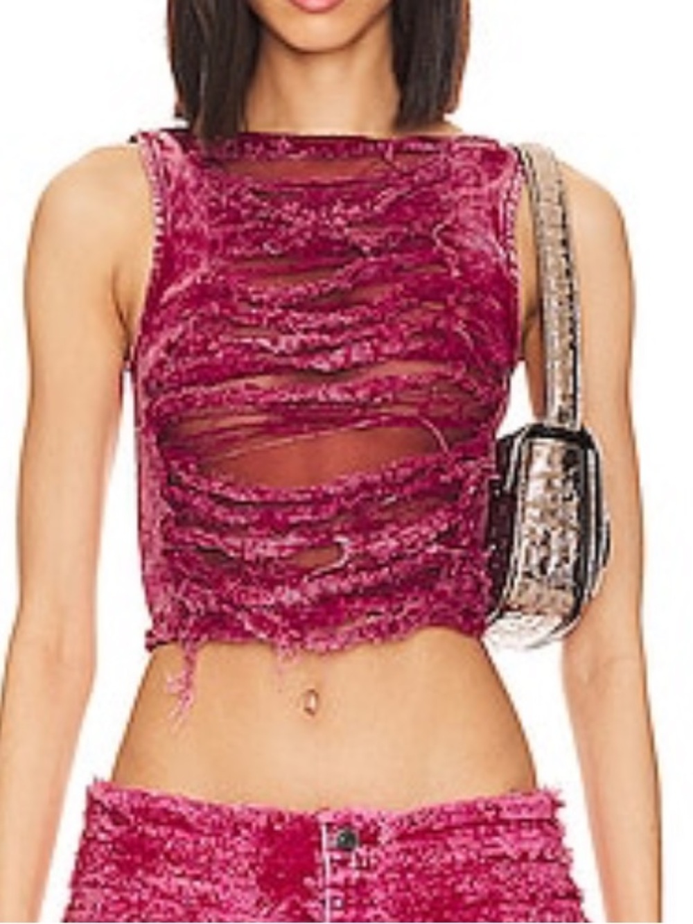 Jaded London Distressed Denim
Top in Rose Wash Size Large 10